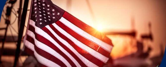 American flag displayed in remembrance of the lives lost on Patriot Day, September 11.